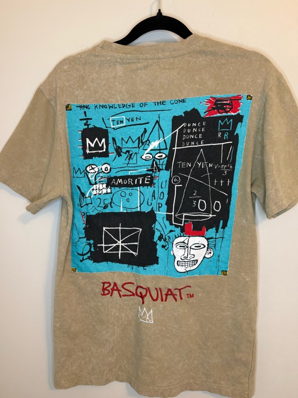 Reason Basquiat Graphic Tee Small Tan Acid Wash Streetwear Shirt